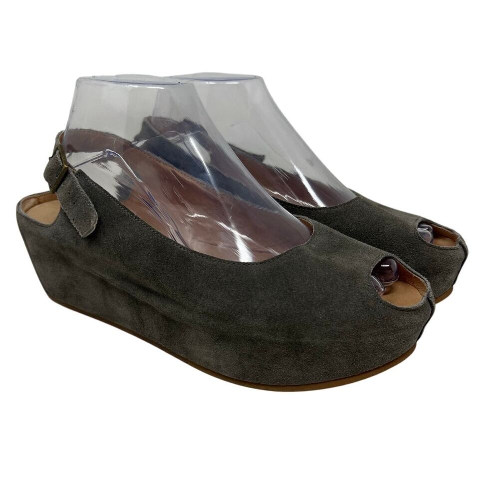 Women's Gee Wawa Platform Peep Toe Slingback Suede Sandals 8.5